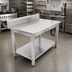 Thumbnail image #2 for John Boos Hydraulic Lift ADA Stainless Steel Work Table with 5-Inch Backsplash, 72 x 30 Inches