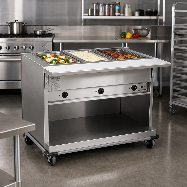 Product image #2 for Spec-Master Portable Hot Food Table, 2 Full-Size Wet/Dry Wells, Electric