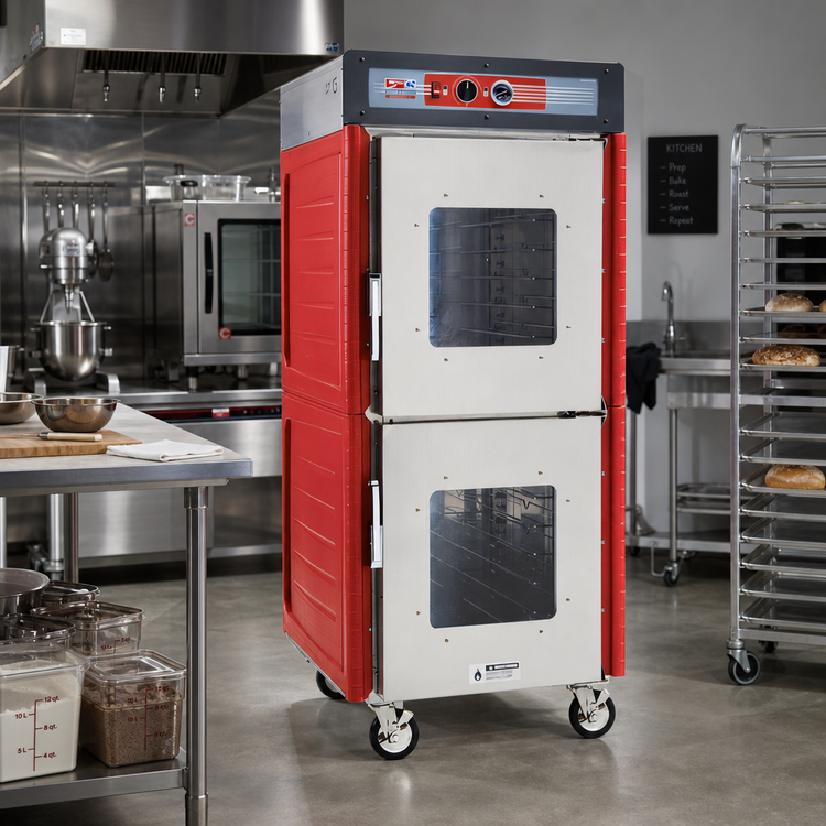 Product image #2 for Metro C5 4 Series Full Height Mobile Heated Holding Cabinet with Insulation Armour Plus, Clear Dutch Doors