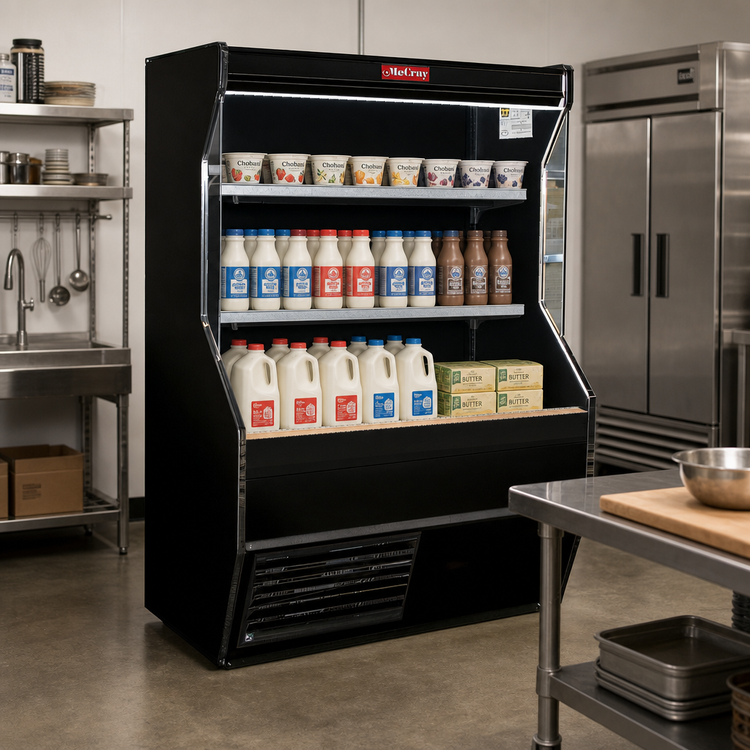 Product image #2 for Howard-McCray 32E Series 50-Inch Open Front Dairy Merchandiser, Remote Refrigeration, Black, LED Lighting