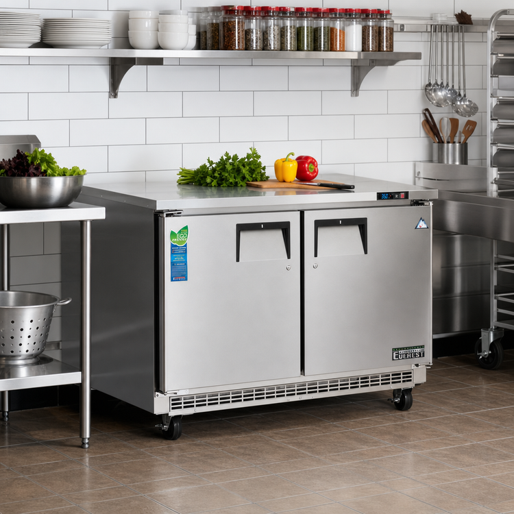 Product image #2 for Everest Refrigeration ETBR2 Two-Section Undercounter/Worktop Refrigerator with Rear-Mounted Self-Contained R290 Refrigeration
