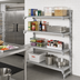 Thumbnail image #3 for Cambro Camshelving Premium 4-Shelf Solid Add-On Polymer Shelving Unit, 18 x 72 x 64 Inches, Speckled Gray