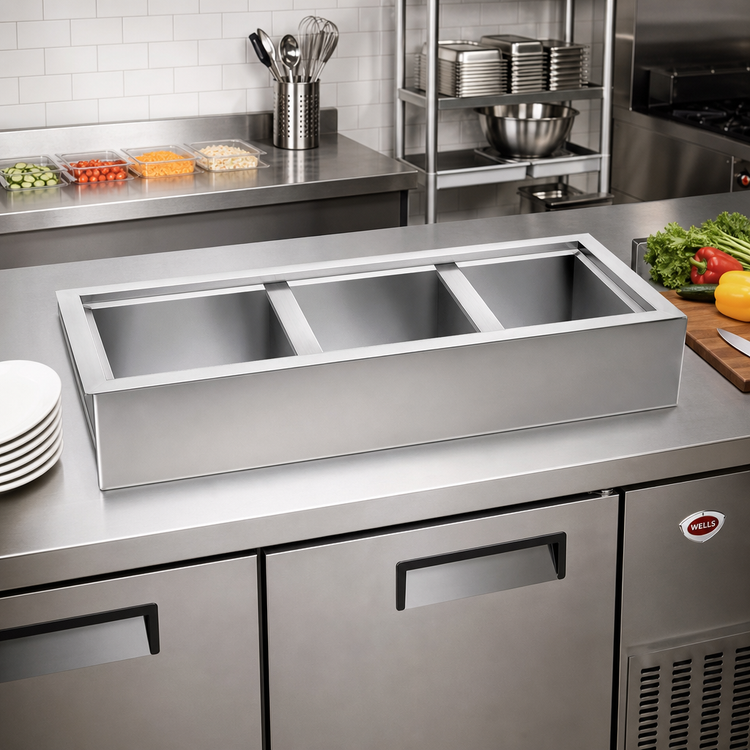 Product image #2 for Wells ICP-400 Drop-In Non-Refrigerated Cold Pan, 4-Pan Capacity