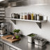 Thumbnail image #2 for Advance Tabco 84 Inch W x 15 Inch D Wall-Mounted Stainless Steel Shelf, 16 Gauge, Satin Finish