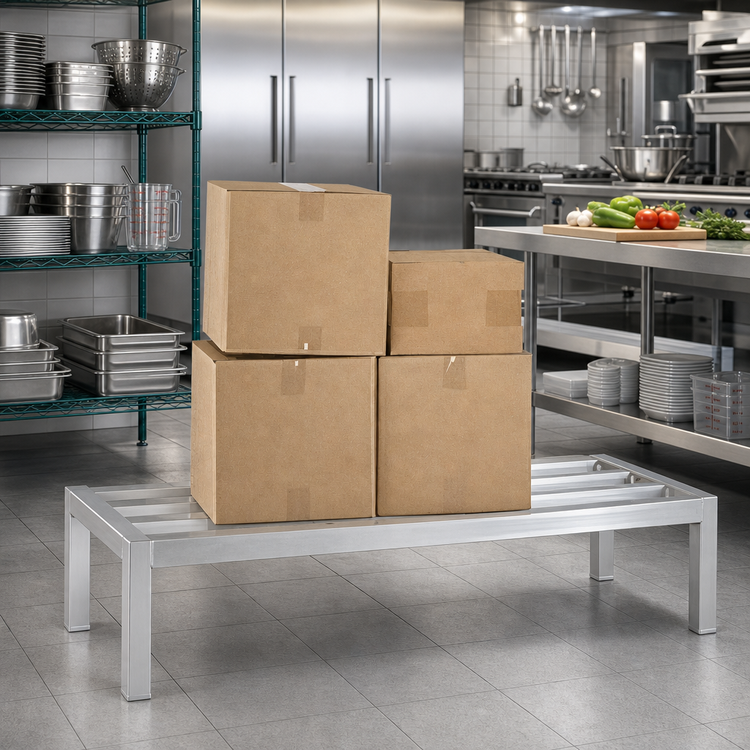 Product image #2 for New Age 2000 Series Heavy-Duty Aluminum Dunnage Rack, 72 x 24 x 12 Inches, 4000 lb Capacity