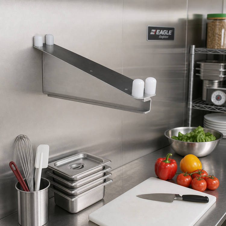 Product image #2 for Eagle Group Heavy Duty Left-Hand Single Knob C Shelf Bracket, 21 Inch, Stainless Steel