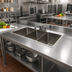 Thumbnail image #2 for Three-Compartment Drop-In Stainless Steel Sink with 10 x 14 x 10 Inch Bowls