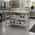 Thumbnail image #2 for Eagle Group Adjustable Stainless Steel Work Table Undershelf for 60 x 24 Inch Tables with Uni-Lok Hat Channel Frame