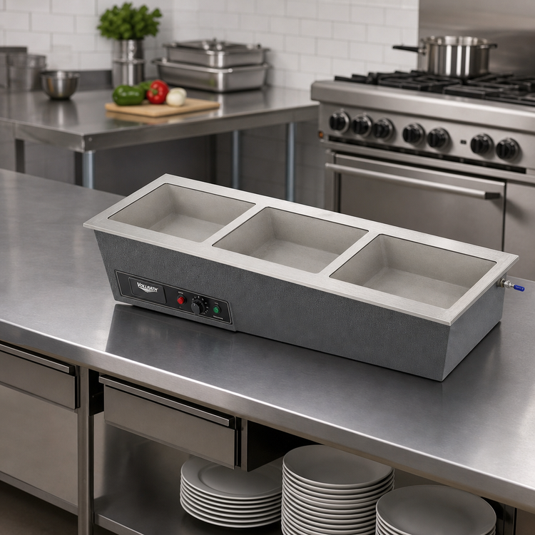 Product image #2 for Vollrath Short Sided Drop-In Hot Well for 2 Full-Size Pans, Infinite Controls, Manifold Drain, 120V