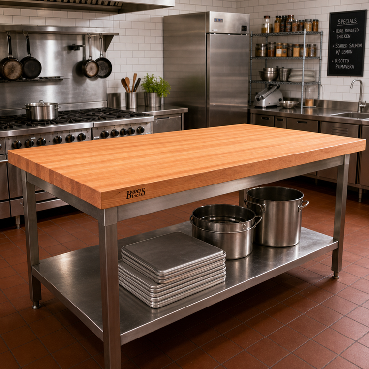 Product image #2 for Boos Block American Cherry Edge Grain Kitchen Countertop, 84 x 48 x 2-1/4-Inch, Varnique Finish