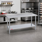 Thumbnail image #2 for Duke Manufacturing 416-2448-2R 48-Inch x 24-Inch Stainless Steel Work Table with 1-1/8-Inch Riser and Galvanized Undershelf