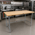 Thumbnail image #2 for BK Resources 96-Inch x 30-Inch Hard Maple Flat Top Work Table with Stainless Steel Open Base
