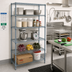 Thumbnail image #2 for Quantum Stationary Wire Shelving Starter Kit, 30 in. W x 14 in. D x 74 in. H, 5 Shelves, Gray Epoxy Antimicrobial Finish
