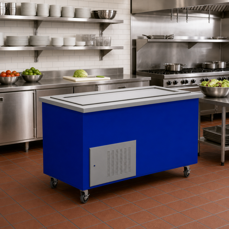 Product image #2 for 72-Inch Mobile Modular Open-Base Refrigerated Frost Top Serving Station