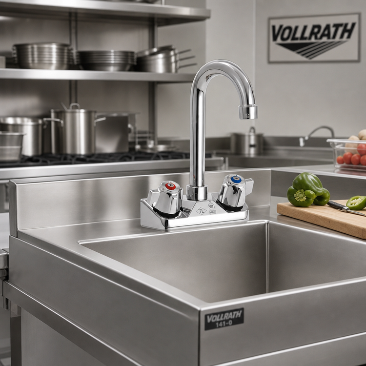 Product image #2 for Vollrath 2613 Splash-Mounted Gooseneck Faucet for 141-0 Style Sinks