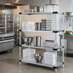 Thumbnail image #2 for Quantum WR63-2142SG 42"W x 21"D x 63"H Solid Shelving Starter Kit, 4 Shelves, Galvanized Steel, Chrome Posts
