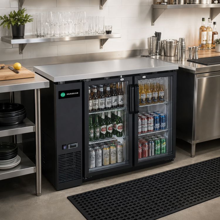 Product image #2 for Hurakan 48-Inch Narrow Back Bar Refrigerator with 2 Glass Doors