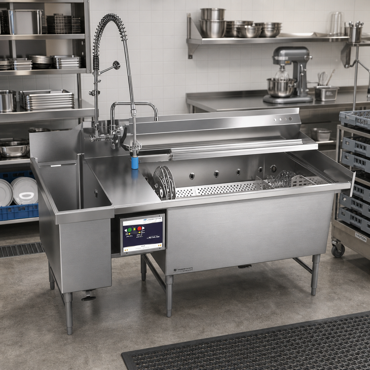 Product image #2 for Power Soak Right-to-Left Skewer Soak Dishtable, 69-3/4 Inch Wide, 208V/3-Phase