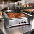 Thumbnail image #3 for Winco Benchmark 62030 30-Hot-Dog Capacity Stainless Steel Roller Grill, 120V