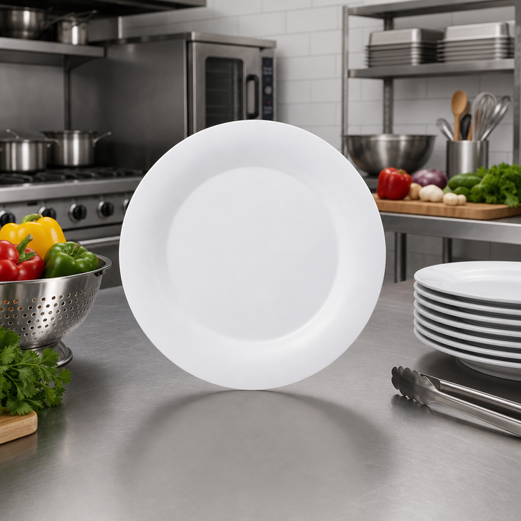 Product image #2 for Sierrus™ 12-Inch White Round Wide Rim Melamine Dinner Plate