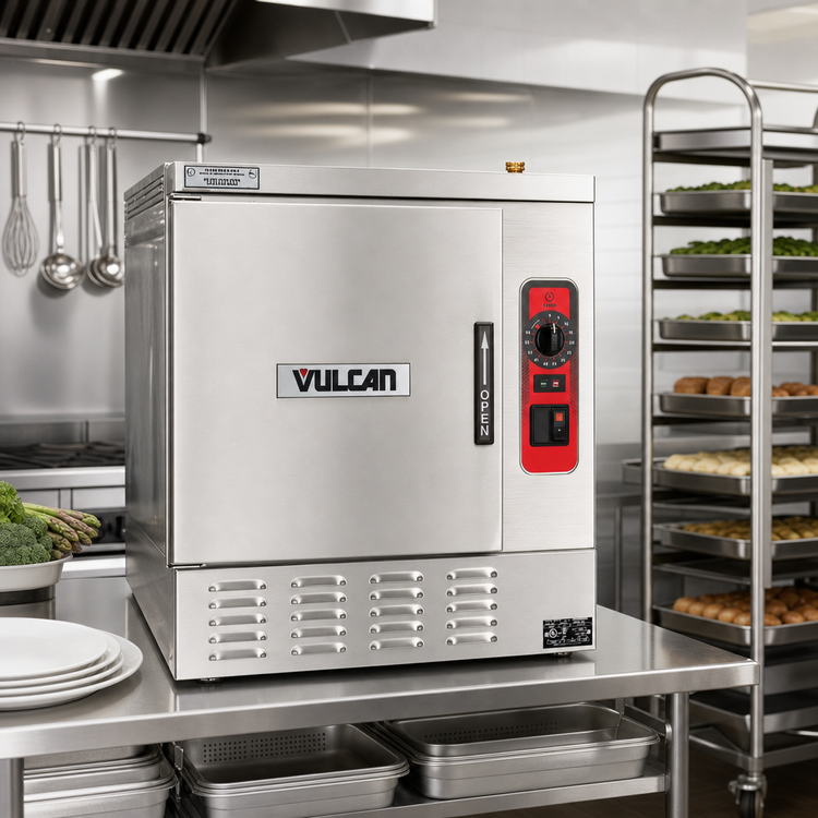 Product image #2 for Vulcan C24EA5-PLUS 24-Inch Countertop Electric Convection Steamer, 1 Compartment, 5-Pan Capacity