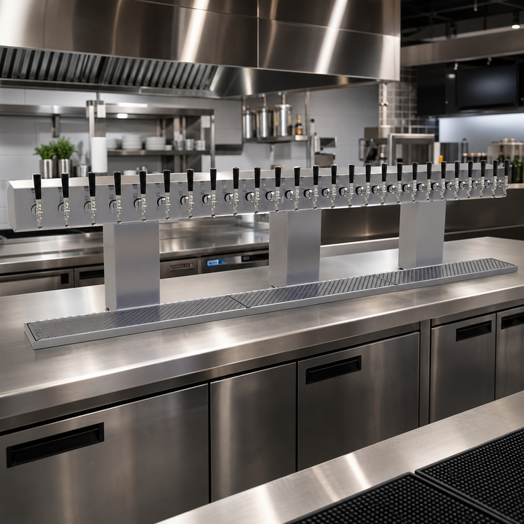 Product image #2 for Glastender Triple-Column Countertop Glycol-Cooled Bridge Draft Dispensing Tower, 30 Faucets