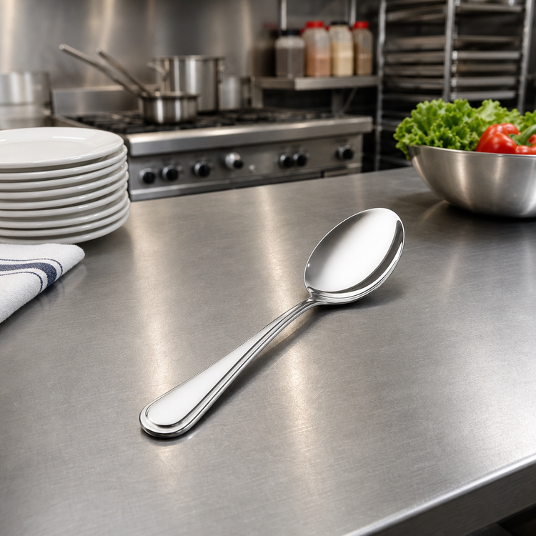 Product image #2 for Avalon Extra-Heavy Weight Table Serving Spoon, 8-1/8 Inch, 18/8 Stainless Steel, Mirror Finish