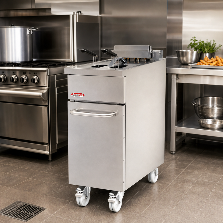Product image #2 for BakeMax 18 Liter Electric Floor Fryer, 208V, 14 kW