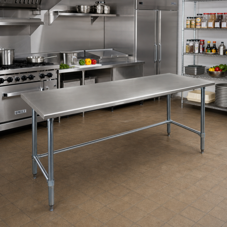 Product image #2 for Eagle Group BlendPort® Deluxe Series 84" x 24" Flat Top Stainless Steel Work Table with Galvanized Base