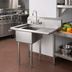 Thumbnail image #2 for Turbo Air One-Compartment 304 Stainless Steel Sink with 18-Inch Right-Hand Drainboard and 18 x 18 x 11 Bowl