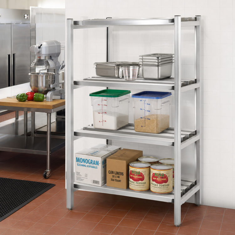 Product image #2 for Lifetime Tough DR2472-3 Channel-Style Aluminum Dunnage Shelving — 72 Inches x 24 Inches x 64 Inches, 3-Shelf (2,500 lb Per Shelf)