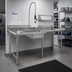 Thumbnail image #2 for Eagle Group Straight Left-to-Right Dishtable Package with Pre-Rinse Sink, 48 x 30 Inches