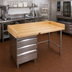 Thumbnail image #2 for Advance Tabco 72-Inch x 30-Inch Wood Top Bakers' Work Table with Left Three-Tier Drawers and 4-Inch Splashes