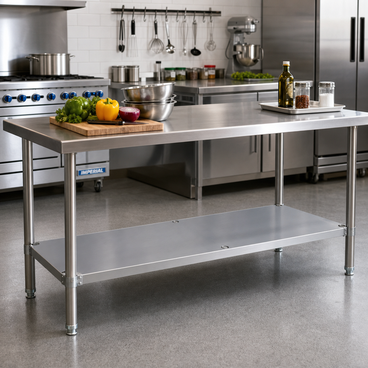 Product image #2 for Sapphire Manufacturing 18-Gauge Stainless Steel Undershelf for Commercial Work Tables