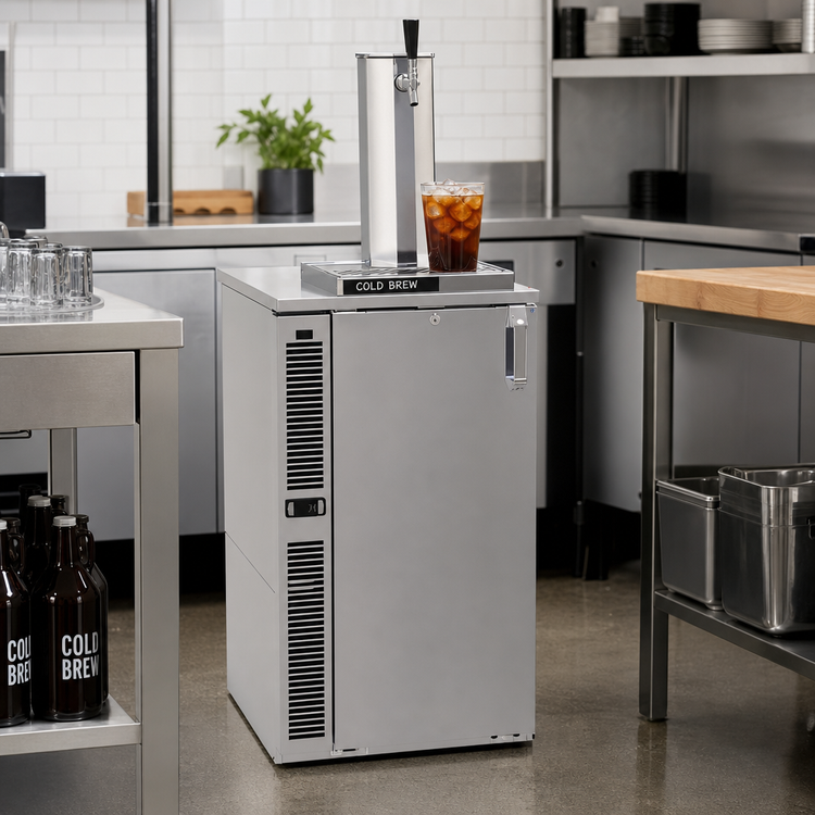 Product image #2 for Glastender One-Zone Side-Serviced Cold Brew Coffee Dispensing Cooler, Bar Profile, 20 Inch Wide