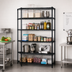 Thumbnail image #2 for Quantum 5-Shelf Stationary Wire Shelving Starter Kit, 60 in. W x 14 in. D x 86 in. H, Black Epoxy
