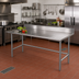 Thumbnail image #2 for Advance Tabco 144-Inch x 24-Inch 16-Gauge 430 Stainless Steel Work Table with 5-Inch Backsplash