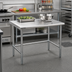 Thumbnail image #2 for Eagle Deluxe Series 30 in. W x 24 in. D Flat Top Stainless Steel Work Table with Galvanized Tubular Base