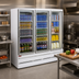Thumbnail image #3 for Three-Section Glass Door Refrigerator Merchandiser, Bottom-Mount Self-Contained, 75 Cu. Ft., White