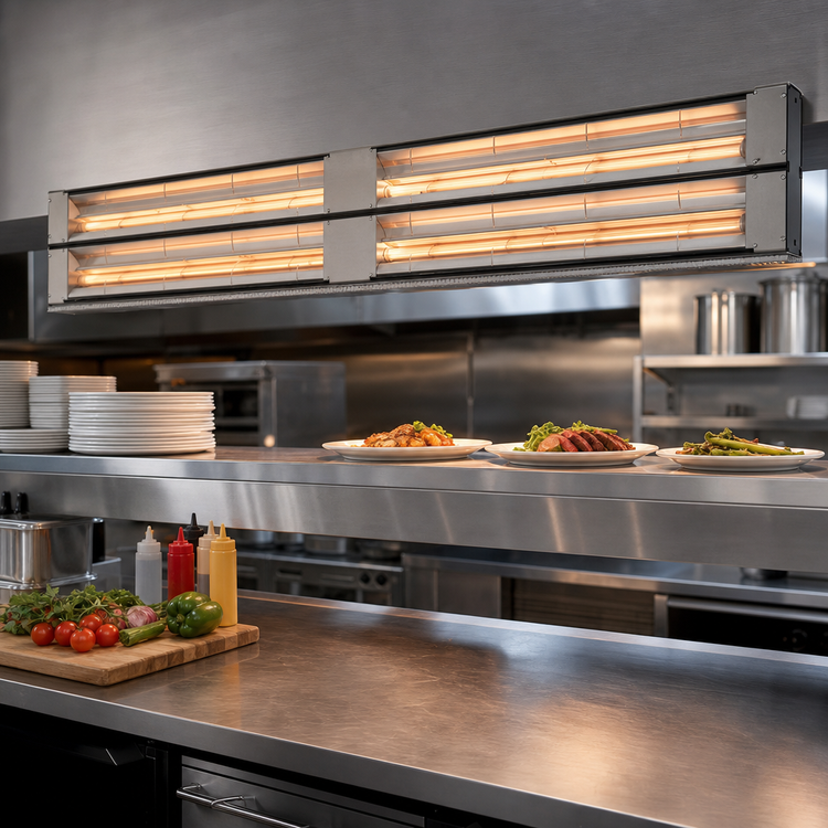 Product image #2 for Hatco Glo-Ray 72-Inch Lighted Dual Infrared Strip Heater with 6-Inch Spacer