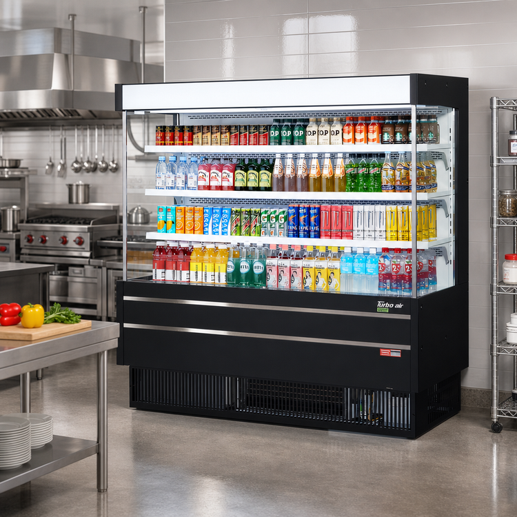 Product image #3 for Turbo Air 64-Inch Vertical Air Curtain Open Display Merchandiser, 17.2 Cu. Ft., Self-Contained Refrigeration