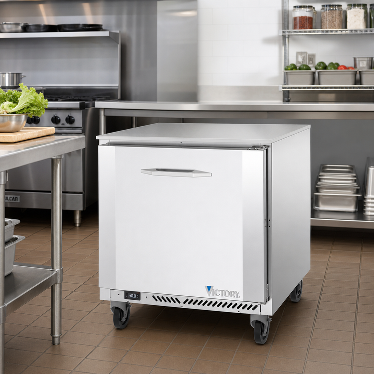 Product image #2 for Victory Refrigeration VUF32HC 32-Inch Undercounter Freezer, 1-Section, Rear-Mounted Self-Contained Refrigeration, 7.22 Cu. Ft.