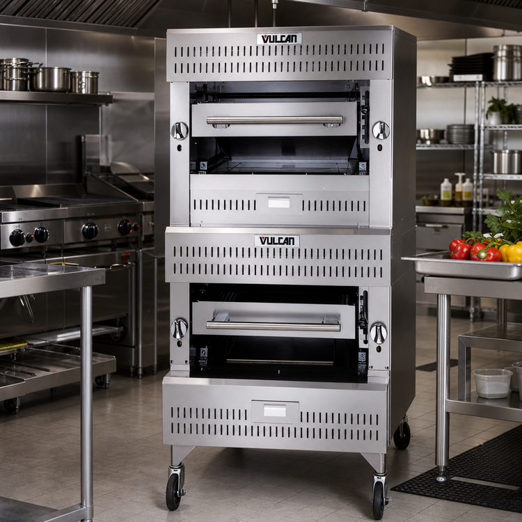Product image #3 for Vulcan V Series VIB2 Double Deck Range-Match Gas Upright Broiler, Infrared Over Ceramic, 200,000 BTU