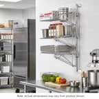 Thumbnail image #2 for Metro Super Erecta AW55C Chrome-Plated 3-Tier Post-Type Wall-Mount Mid Unit for 24-Inch Shelves, 54-Inch Post