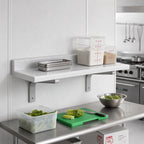 Thumbnail image #3 for Cambro Camshelving® CSWS1436SK480 Wall-Mounted Solid Polypropylene Shelf, 36 x 14 x 13.5 in, 2-in Backsplash, Speckled Gray
