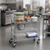 Thumbnail image #2 for Quantum 3-Shelf Gray Epoxy Wire Utility Bus Cart, 42 x 18 Inches, 1,200 lb. Capacity