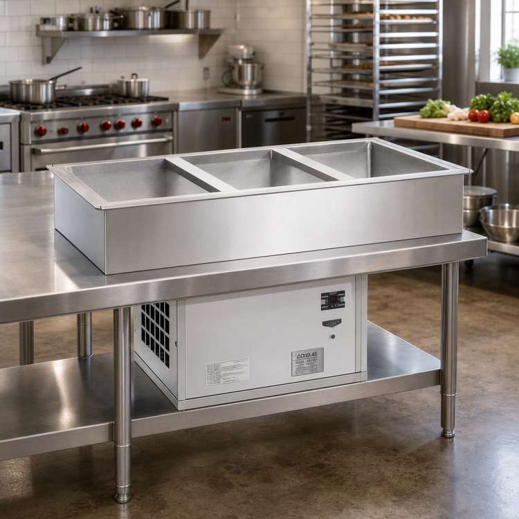 Product image #2 for Atlas Metal WCMX-1 Remote Refrigeration Drop-In Cold Well for 1 Full-Size Pan
