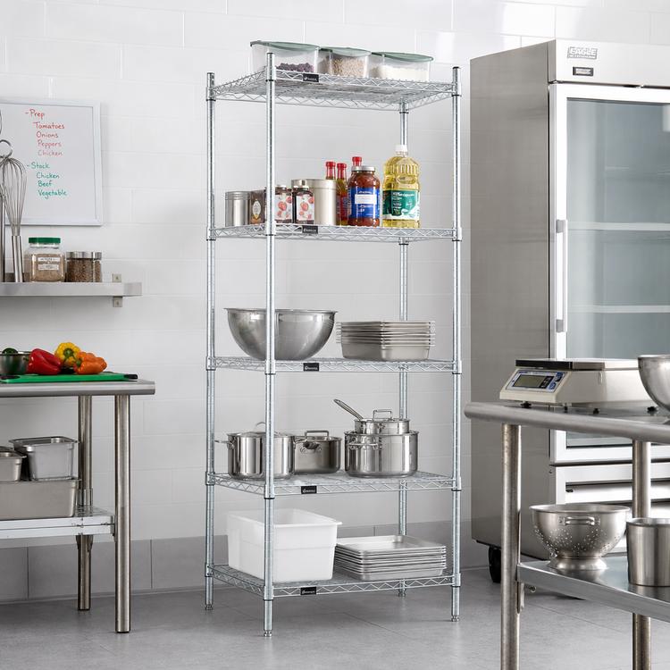 Product image #2 for EAGLEbrite 5-Tier Starter Wire Shelving Unit, 24-Inch x 24-Inch x 74-Inch, Zinc Finish