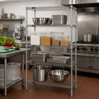 Thumbnail image #2 for Quantum WR63-2136S Stationary Wire Shelving Starter Kit, 4 Shelves, 36 x 21 x 63 Inches, 304 Stainless Steel