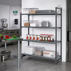 Thumbnail image #2 for Cambro Camshelving® Basics Plus CBA245484VS4580 4-Tier Add-On Polymer Shelving Unit, 24"D x 54"W x 84"H, Brushed Graphite